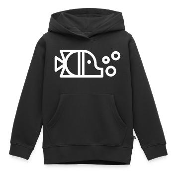 Fisch Tier Wasser Comic Geschenk Idee Lebewesen - Kinder Premium Organic Hoodie - Schwarz - Vorne - AI Model Kid Male (0cm)