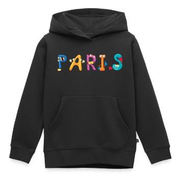 Paris - Kinder Premium Organic Hoodie - Schwarz - Vorne - AI Model Kid Male (0cm)