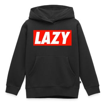 Lazy - Kids Premium Organic Hoodie - black - Front - AI Model Kid Male (0cm)