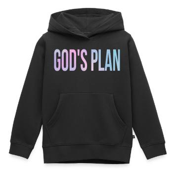 God's Plan - Kinder Premium Organic Hoodie - Schwarz - Vorne - AI Model Kid Male (0cm)
