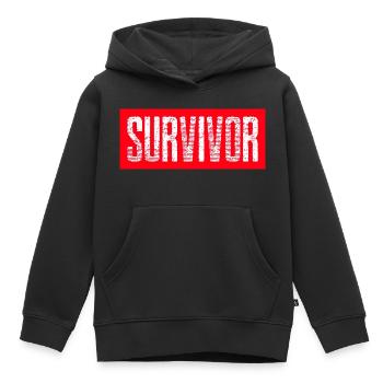Survivor Design rot - Kinder Premium Organic Hoodie - Schwarz - Vorne - AI Model Kid Male (0cm)