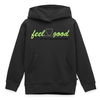 feelgood inderpfalz GRÜN WWW - Kinder Premium Organic Hoodie - Schwarz - Vorne - AI Model Kid Male (0cm)