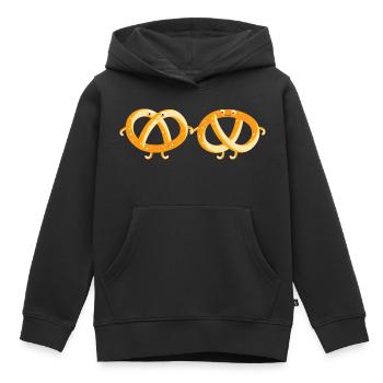 Brezel Paare - Kinder Premium Organic Hoodie - Schwarz - Vorne - AI Model Kid Male (0cm)