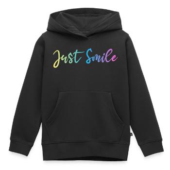 JUST SMILE GRADIENT TRIPLE - Kinder Premium Organic Hoodie - Schwarz - Vorne - AI Model Kid Male (0cm)