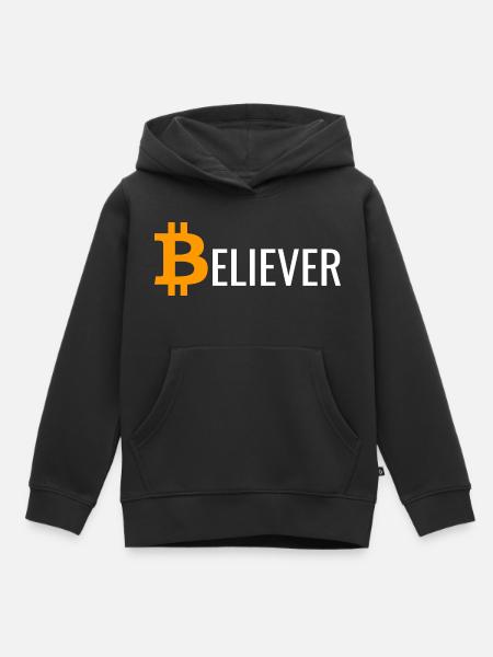 Bitcoin Believer BTC - Kinder Premium Organic Hoodie - Schwarz