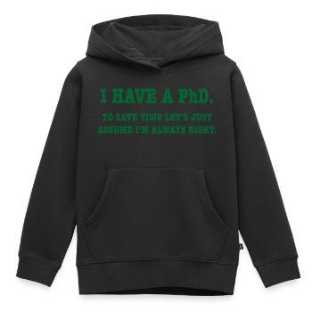 Phd Student Geschenk - Kinder Premium Organic Hoodie - Schwarz - Vorne - AI Model Kid Male (0cm)