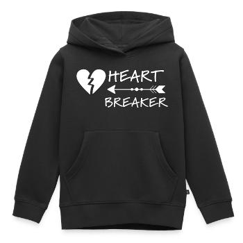 Heart Breaker for Kids or Toddlers, Heart Breakerg - Kids Premium Organic Hoodie - black - Front - AI Model Kid Male (0cm)