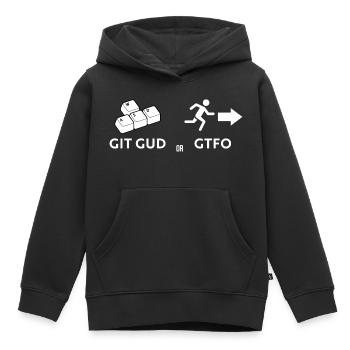 Git gud ou s’en aller - Sweat Premium à capuche enfant bio - noir - Devant - AI Model Kid Male (0cm)