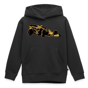 Voiture de course - Sweat Premium à capuche enfant bio - noir - Devant - AI Model Kid Male (0cm)