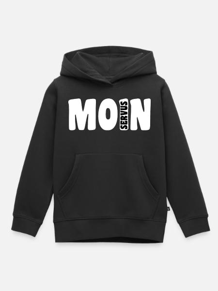 Moin Servus | White - Kinder Premium Organic Hoodie - Schwarz