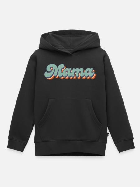 Retro Mama - Kinder Premium Organic Hoodie - Schwarz