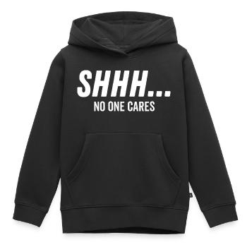 Chut, personne ne s’en soucie - Sweat Premium à capuche enfant bio - noir - Devant - AI Model Kid Male (0cm)