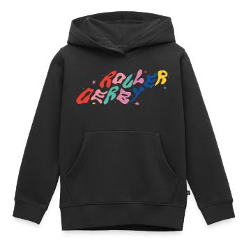 Roller Derby - Sweat Premium à capuche enfant bio - noir - Devant - AI Model Kid Male (0cm)