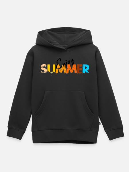 Enjoy Summer - Kinder Premium Organic Hoodie - Schwarz
