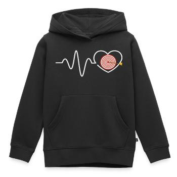 Bogenschießen Heartbeat Bogenschütze Spieler Geschenke - Kinder Premium Organic Hoodie - Schwarz - Vorne - AI Model Kid Male (0cm)