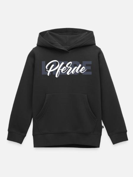 pferdeliebe grau - Kinder Premium Organic Hoodie - Schwarz