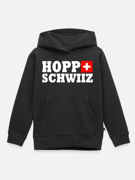Hopp schwiiz - Kinder Premium Organic Hoodie - Schwarz