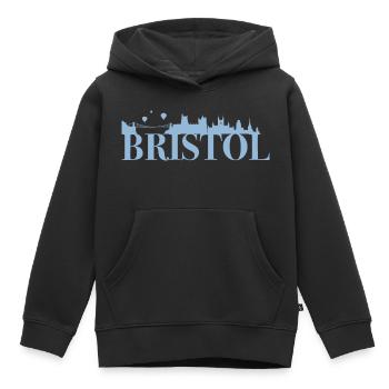 Bristol Angleterre capitale Skyline UK - Sweat Premium à capuche enfant bio - noir - Devant - AI Model Kid Male (0cm)