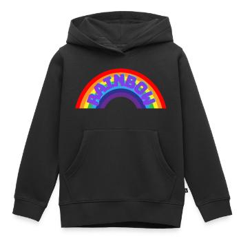 Regenbogen - Kinder Premium Organic Hoodie - Schwarz - Vorne - AI Model Kid Male (0cm)