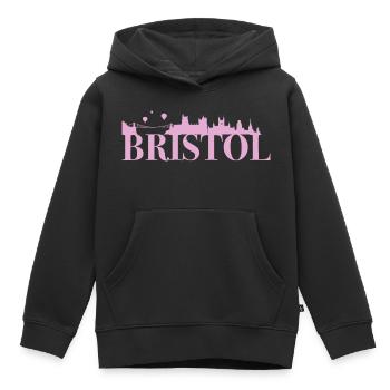 Bristol Angleterre capitale Skyline UK - Sweat Premium à capuche enfant bio - noir - Devant - AI Model Kid Male (0cm)