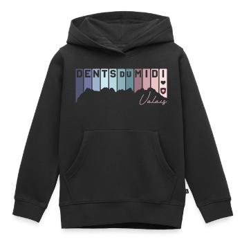 Dents du Midi Valais Valais I love Switzerland Flag - Kids Premium Organic Hoodie - black - Front - AI Model Kid Male (0cm)