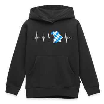 Bavaria Bavarian Heartbeat - Kids Premium Organic Hoodie - black - Front - AI Model Kid Male (0cm)