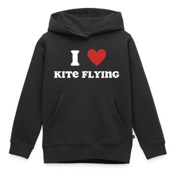Ich liebe Drachenfliegen - Kinder Premium Organic Hoodie - Schwarz - Vorne - AI Model Kid Male (0cm)