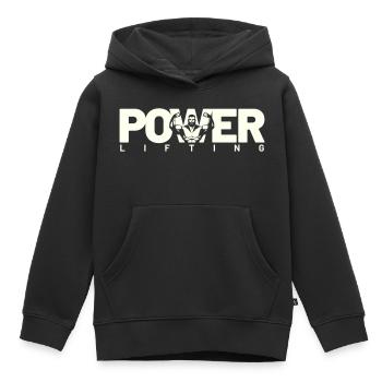 power lifting weiss - Kinder Premium Organic Hoodie - Schwarz - Vorne - AI Model Kid Male (0cm)