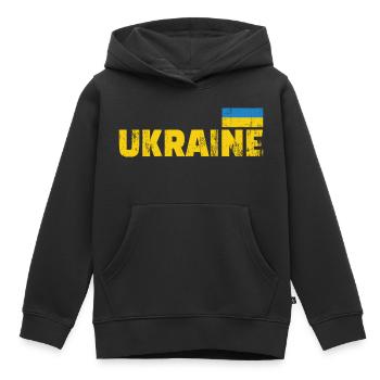 ukraine fahne - Kinder Premium Organic Hoodie - Schwarz - Vorne - AI Model Kid Male (0cm)