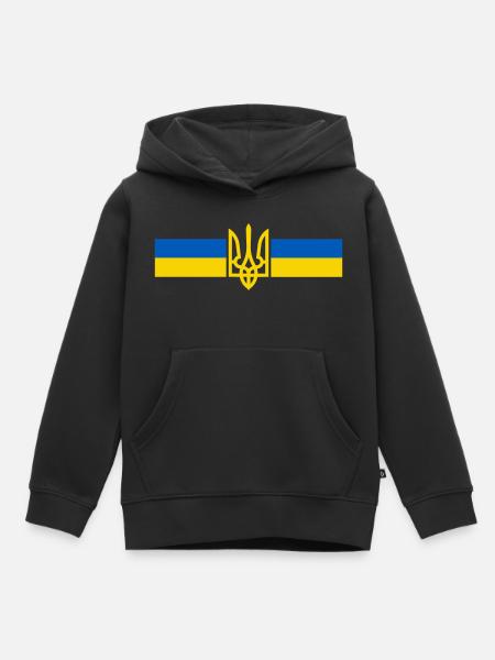 Ukraine - Kinder Premium Organic Hoodie - Schwarz