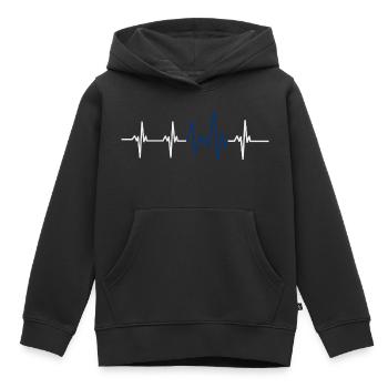 battement de cœur Finlande - Sweat Premium à capuche enfant bio - noir - Devant - AI Model Kid Male (0cm)