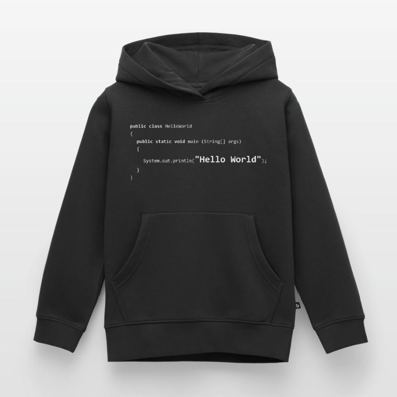 JAVA Hello Monde Sweat Premium à capuche enfant bio