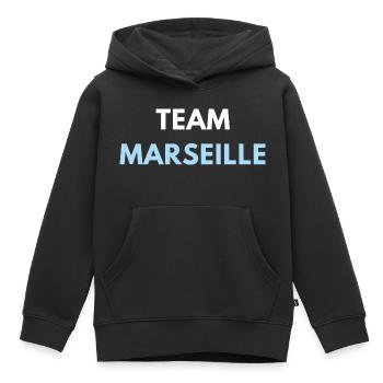 TEAM MARSEILLE FOOT - Sweat Premium à capuche enfant bio - noir - Devant - AI Model Kid Male (0cm)