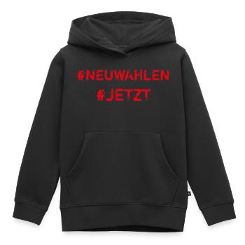 #Neuwahlen, #Jetzt - Kinder Premium Organic Hoodie - Schwarz - Vorne - AI Model Kid Male (0cm)
