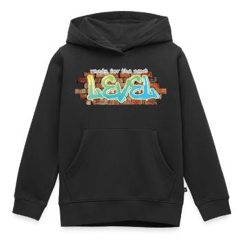 Graffiti "next level" - Kids Premium Organic Hoodie - black - Front - AI Model Kid Male (0cm)