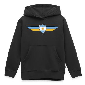 Argentinien Fan Weltmeisterschaft - Kinder Premium Organic Hoodie - Schwarz - Vorne - AI Model Kid Male (0cm)