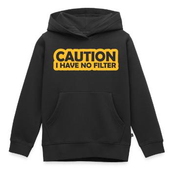 attention pas de citation de filtre - Sweat Premium à capuche enfant bio - noir - Devant - AI Model Kid Male (0cm)