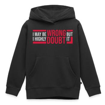 Je peux me tromper - Sweat Premium à capuche enfant bio - noir - Devant - AI Model Kid Male (0cm)
