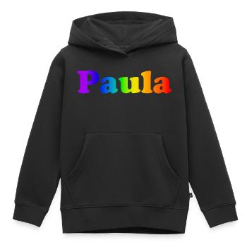 Paula - Kinder Premium Organic Hoodie - Schwarz - Vorne - AI Model Kid Male (0cm)