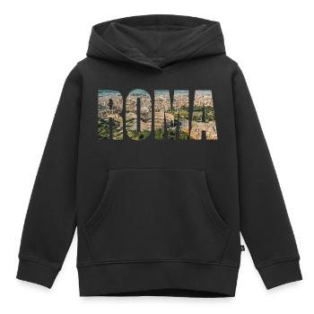 roma rome - Kids Premium Organic Hoodie - black - Front - AI Model Kid Male (0cm)