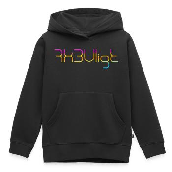 sms chat language continues swedish chat language - Kids Premium Organic Hoodie - black - Front - AI Model Kid Male (0cm)