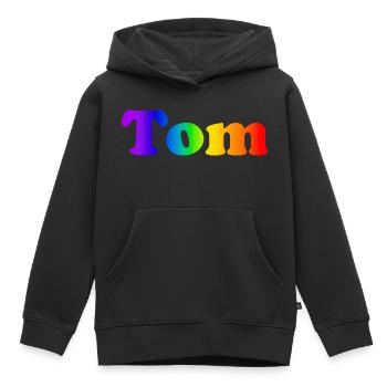 Tom - Sweat Premium à capuche enfant bio - noir - Devant - AI Model Kid Male (0cm)