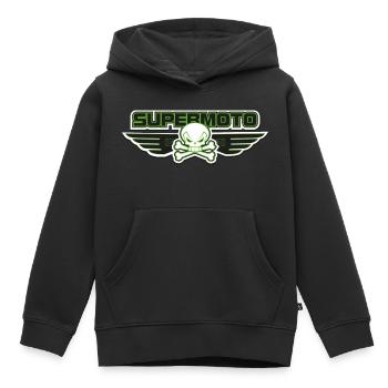 SUPER MOTO Pirates vert - Sweat Premium à capuche enfant bio - noir - Devant - AI Model Kid Male (0cm)
