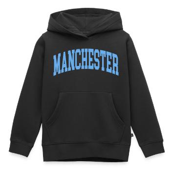 Manchester - Sweat Premium à capuche enfant bio - noir - Devant - AI Model Kid Male (0cm)