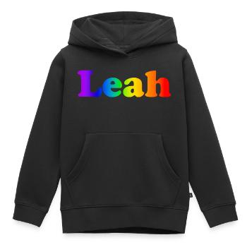 Leah - Kinder Premium Organic Hoodie - Schwarz - Vorne - AI Model Kid Male (0cm)