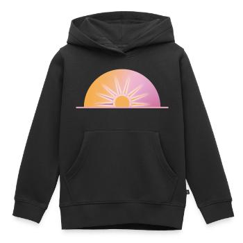Pastellfarbener Sonnenaufgang - Kinder Premium Organic Hoodie - Schwarz - Vorne - AI Model Kid Male (0cm)