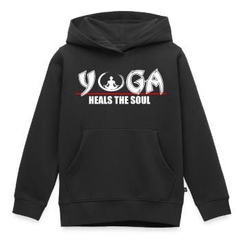Yoga heilt die Seele - Kinder Premium Organic Hoodie - Schwarz - Vorne - AI Model Kid Male (0cm)
