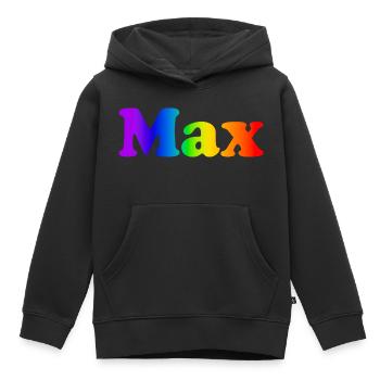 Max - Kinder Premium Organic Hoodie - Schwarz - Vorne - AI Model Kid Male (0cm)