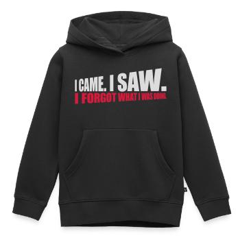 Je suis venu voir oublier - Sweat Premium à capuche enfant bio - noir - Devant - AI Model Kid Male (0cm)