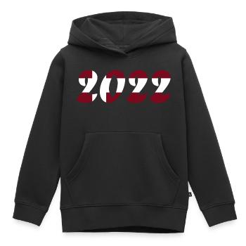 Équipe nationale du Danemark - Sweat Premium à capuche enfant bio - noir - Devant - AI Model Kid Male (0cm)